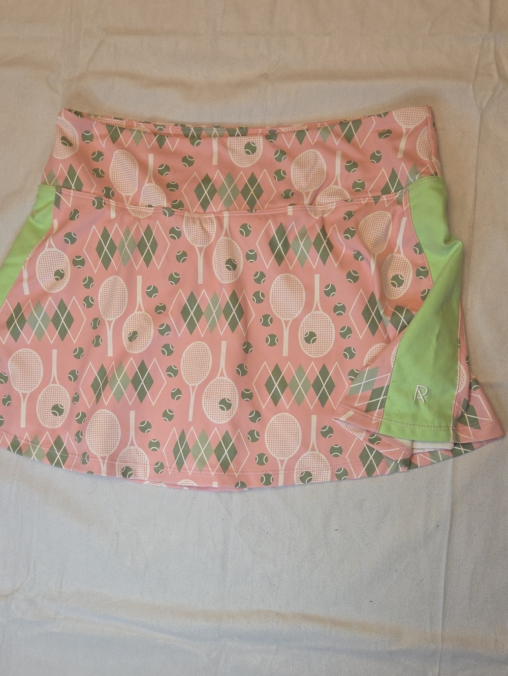Runway Athleticics Pink & Green Tennis Print Skort